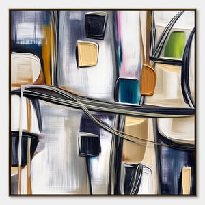 JUNCTION: Modern Abstract Textured Square Wall Art Painting