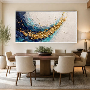 AZURE GILDED CURRENT displayed in a refined dining room
