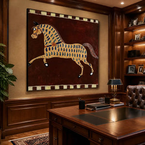 EQUESTRIAN MOSAIC displayed in a refined entry hall