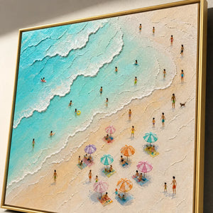 SUMMER SHORE MOSAIC hand-painted texture detail