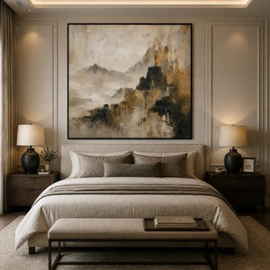 MISTBOUND SUMMIT displayed in a refined bedroom