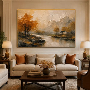 AUTUMN MIRROR displayed in a refined living room
