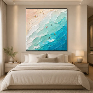 TURQUOISE DESCENT displayed in a refined bedroom
