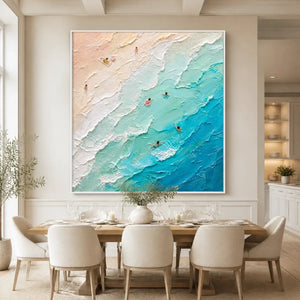 TURQUOISE DESCENT displayed in a refined dining room