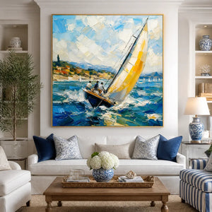 GOLDEN SAIL displayed in a refined living room