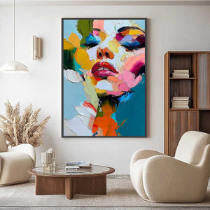 KALEIDOSCOPE SOUL: Colorful Abstract Impasto Portrait Oil Painting