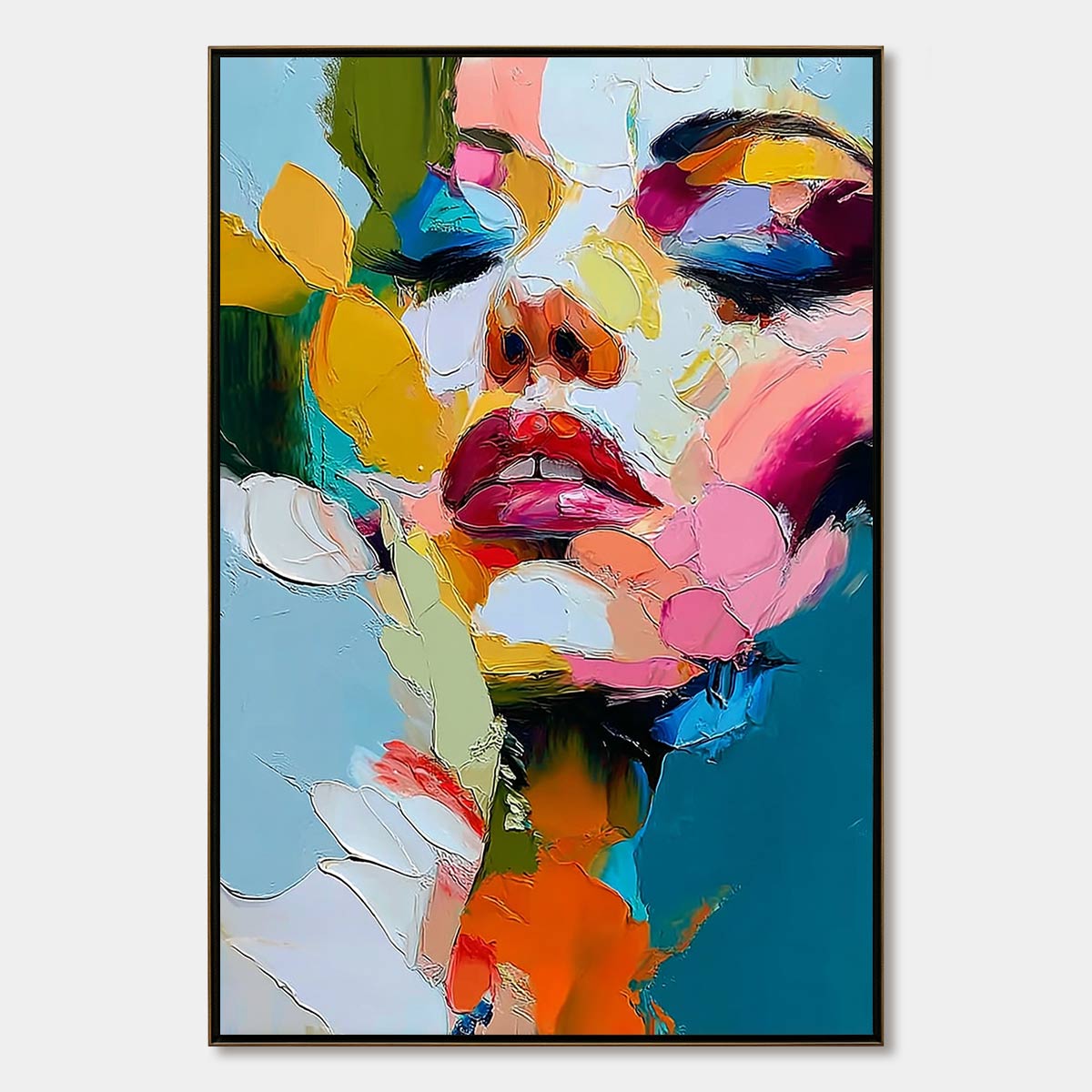 KALEIDOSCOPE SOUL: Colorful Abstract Impasto Portrait Oil Painting