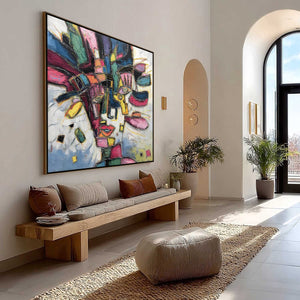 KALEIDOSCOPE SOUL: Large Colorful Abstract Portrait Impasto Painting
