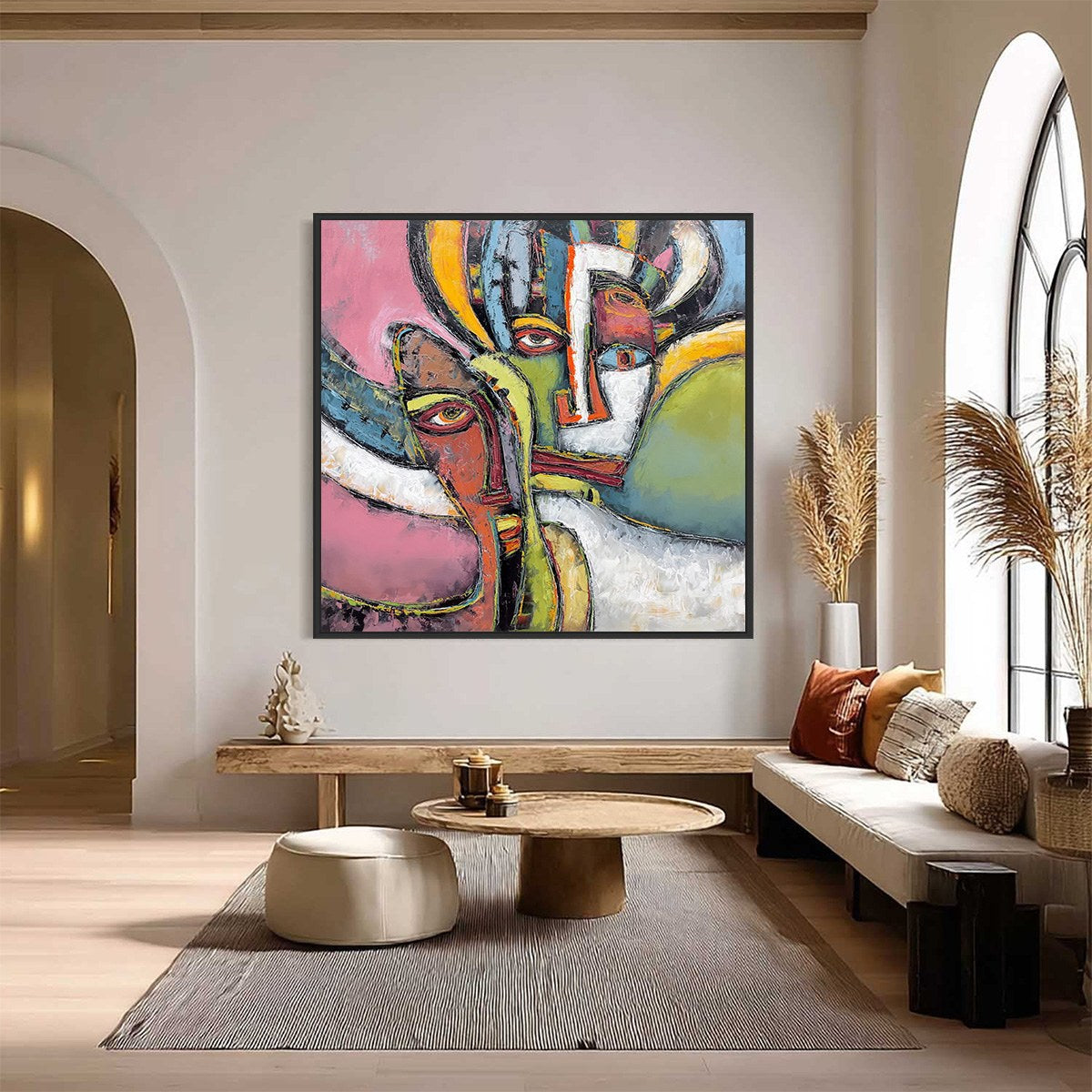 KINDRED SPIRITS: Colorful Abstract Impasto Portrait Oil Painting