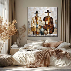 KINDRED SPIRITS: Textured Abstract Figurative Impasto Painting