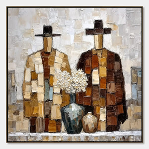 KINDRED SPIRITS: Textured Abstract Figurative Impasto Painting