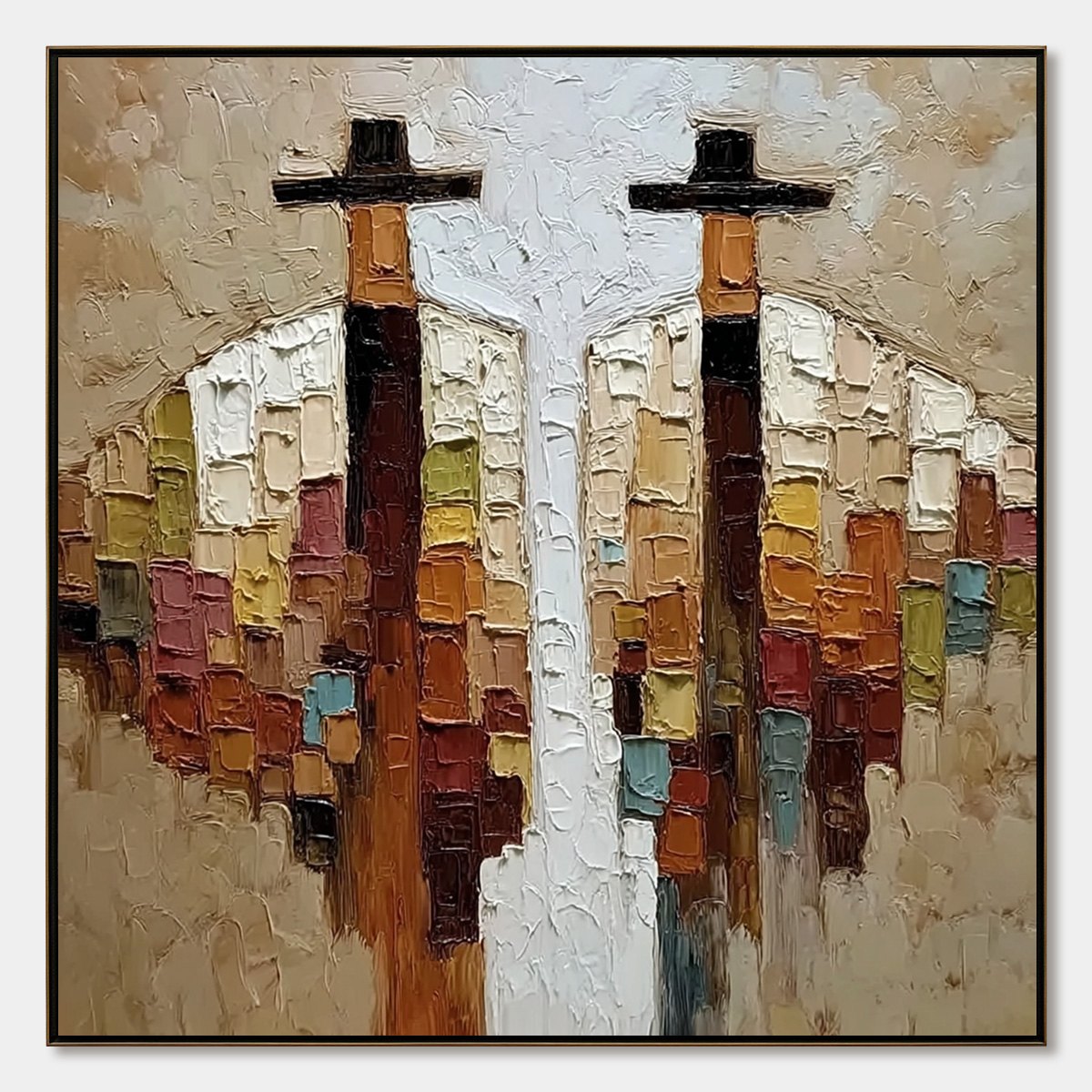 KINDRED SPIRITS: Textured Abstract Figurative Impasto Painting