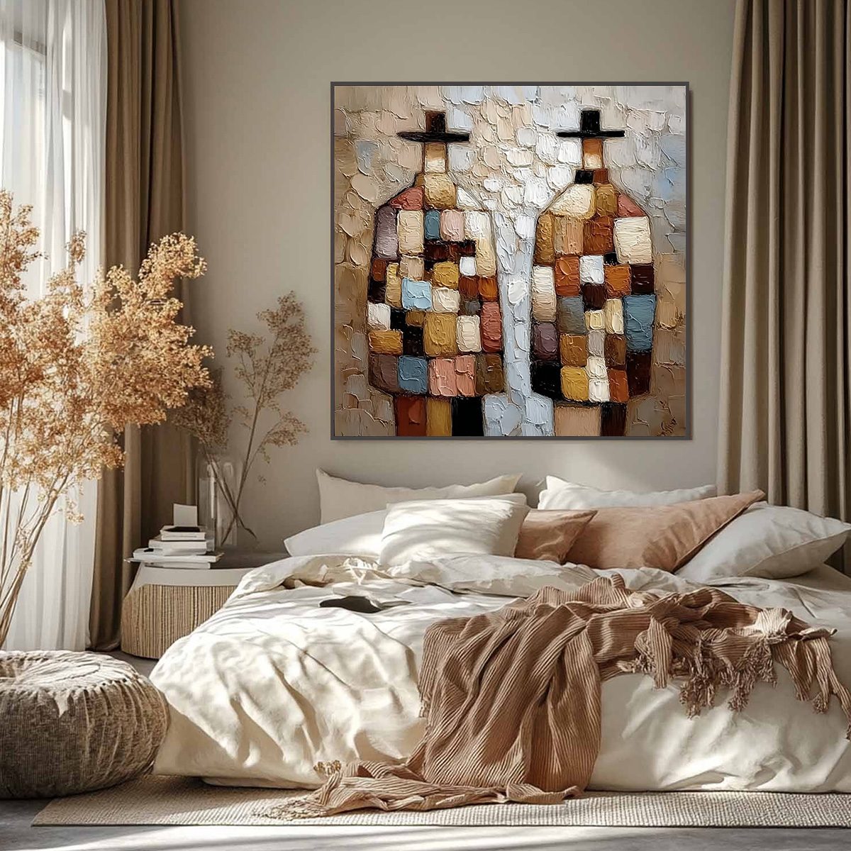 KINDRED SPIRITS: Textured Impasto Figurative Portrait Oil Painting