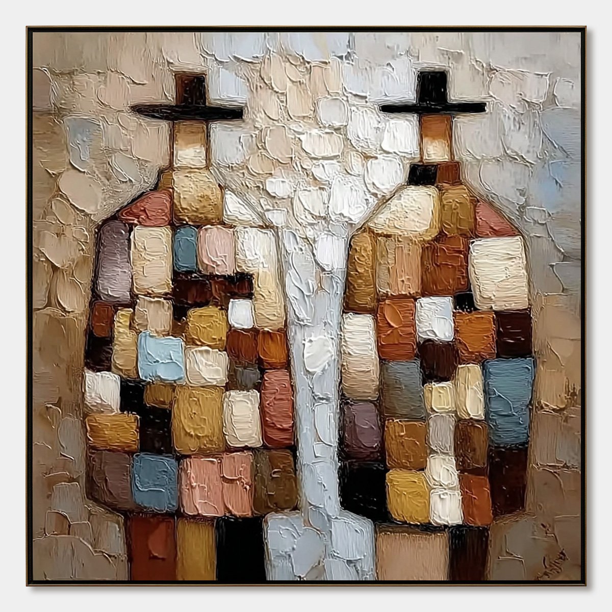 KINDRED SPIRITS: Textured Impasto Figurative Portrait Oil Painting