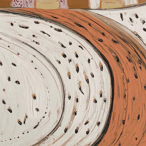 Original textured abstract painting 'Kindred Spirits' in Wabi-Sabi style, warm earthy palette.