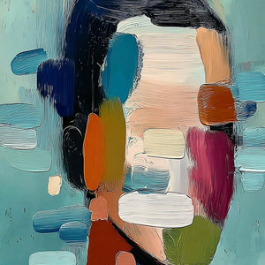 Kaleidoscope: Textured Abstract Portrait Oil Painting Wall Art