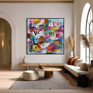 LOVE EXPLOSION: Colorful Abstract Graffiti Style Love Painting
