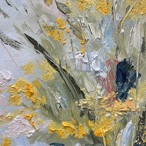 MEADOW'S WHISPER: Impressionist Wildflower Meadow Painting Diptych