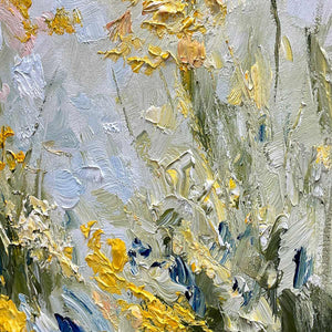 MEADOW'S WHISPER: Impressionist Wildflower Meadow Painting Diptych