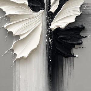 METAMORPHOSIS: Textured Abstract Butterfly Painting in Black and White