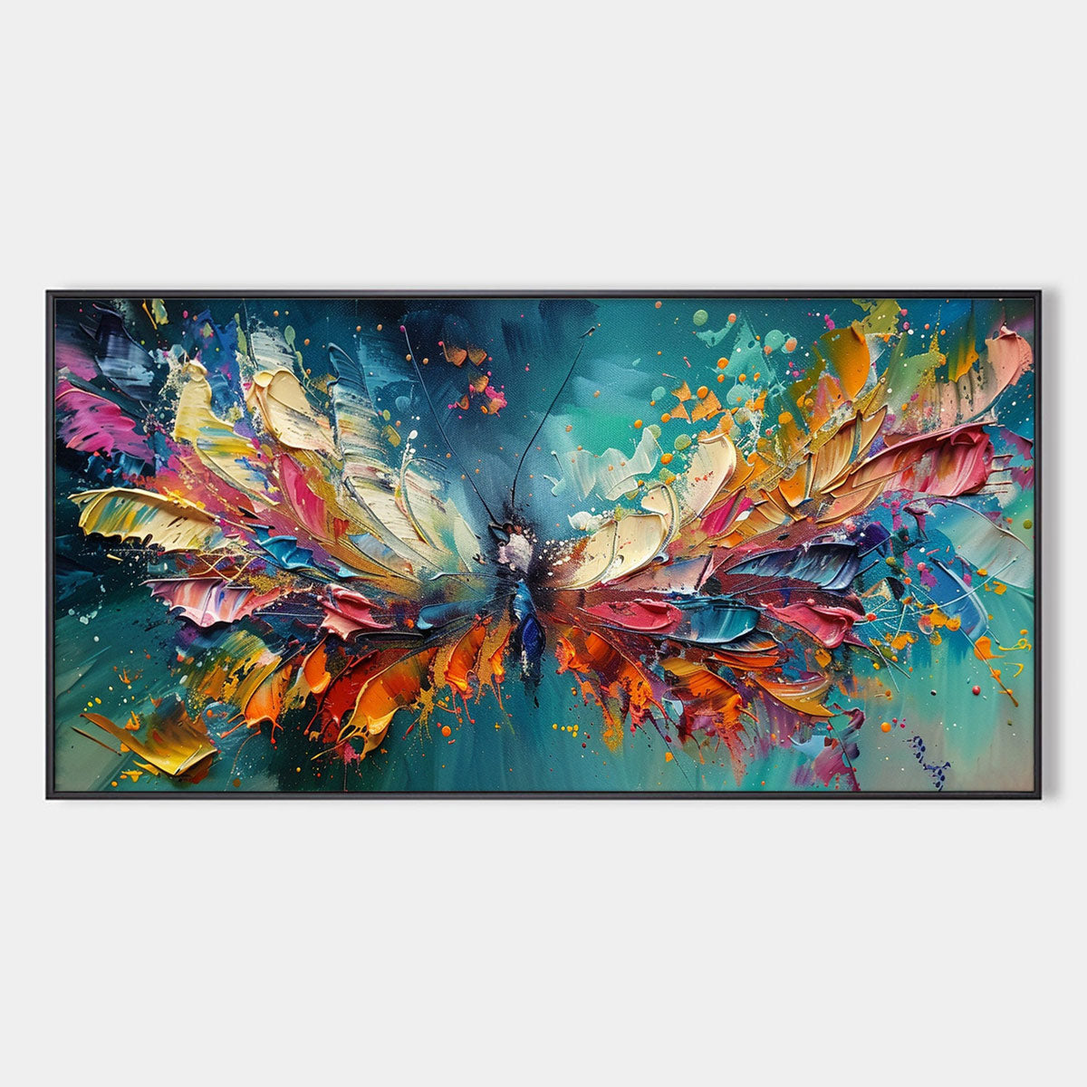 Metamorphosis: Original Impasto Colorful Butterfly Oil Painting - Textured Abstract Wall Art