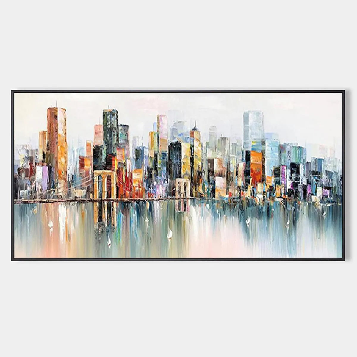 Panoramic Cityscape Oil Painting