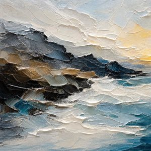 MIDNIGHT BREAKER: Stormy Ocean Wave Painting