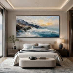 MIDNIGHT BREAKER: Stormy Ocean Wave Painting