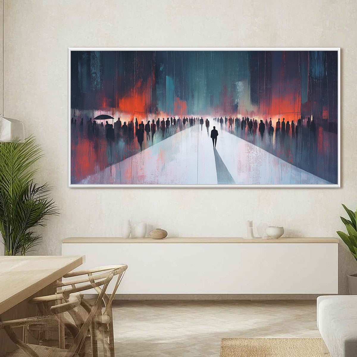 MIDNIGHT CROSSING: Minimalist Urban Cityscape Oil Painting
