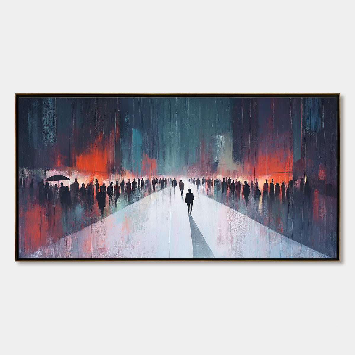 MIDNIGHT CROSSING: Minimalist Urban Cityscape Oil Painting