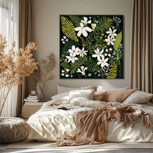 MIDNIGHT GARDEN: Dark Botanical Floral Painting