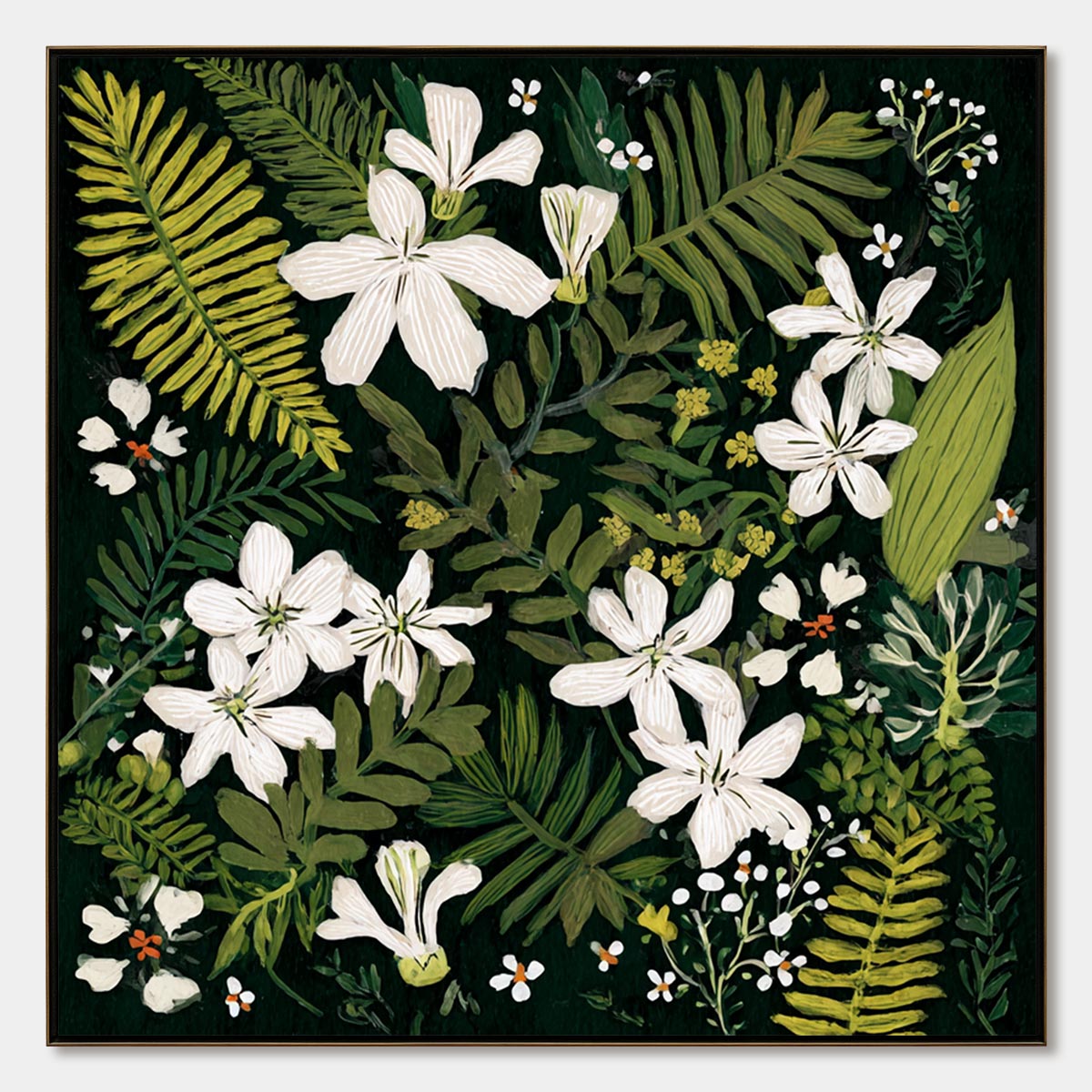 MIDNIGHT GARDEN: Dark Botanical Floral Painting