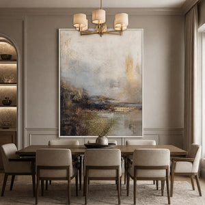 ABSTRACT HORIZON displayed in a refined dining room.