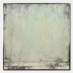 MISTY MORNING Textured Minimalist Abstract Oil Painting