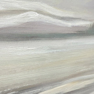MISTY MOUNTAIN LAKE PANORAMIC: Landscape Painting, Panoramic Wall Art