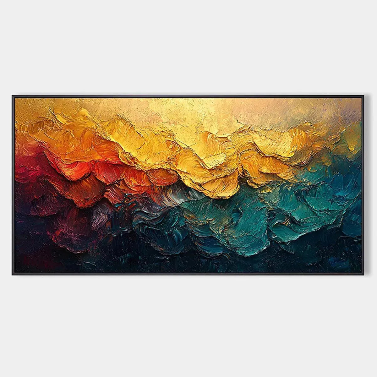 【SM号】 天使候補04 油画 油彩 oil painting Molten Horizon: Textured Impasto Abstract Landscape Oil Painting