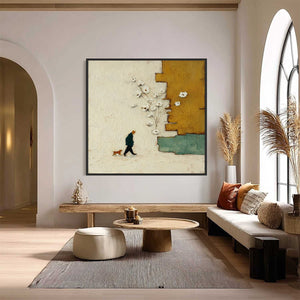 MOMENTS IN PASSING: Textured Minimalist Impasto Painting of a Daily Stroll