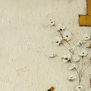 MOMENTS IN PASSING: Textured Minimalist Impasto Painting of a Daily Stroll