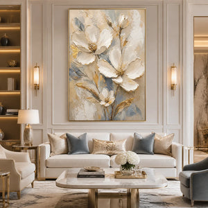 MOONLIT MAGNOLIA: White Magnolia Floral Painting