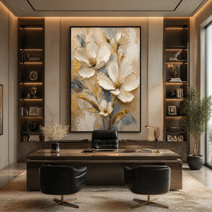 MOONLIT MAGNOLIA: White Magnolia Floral Painting