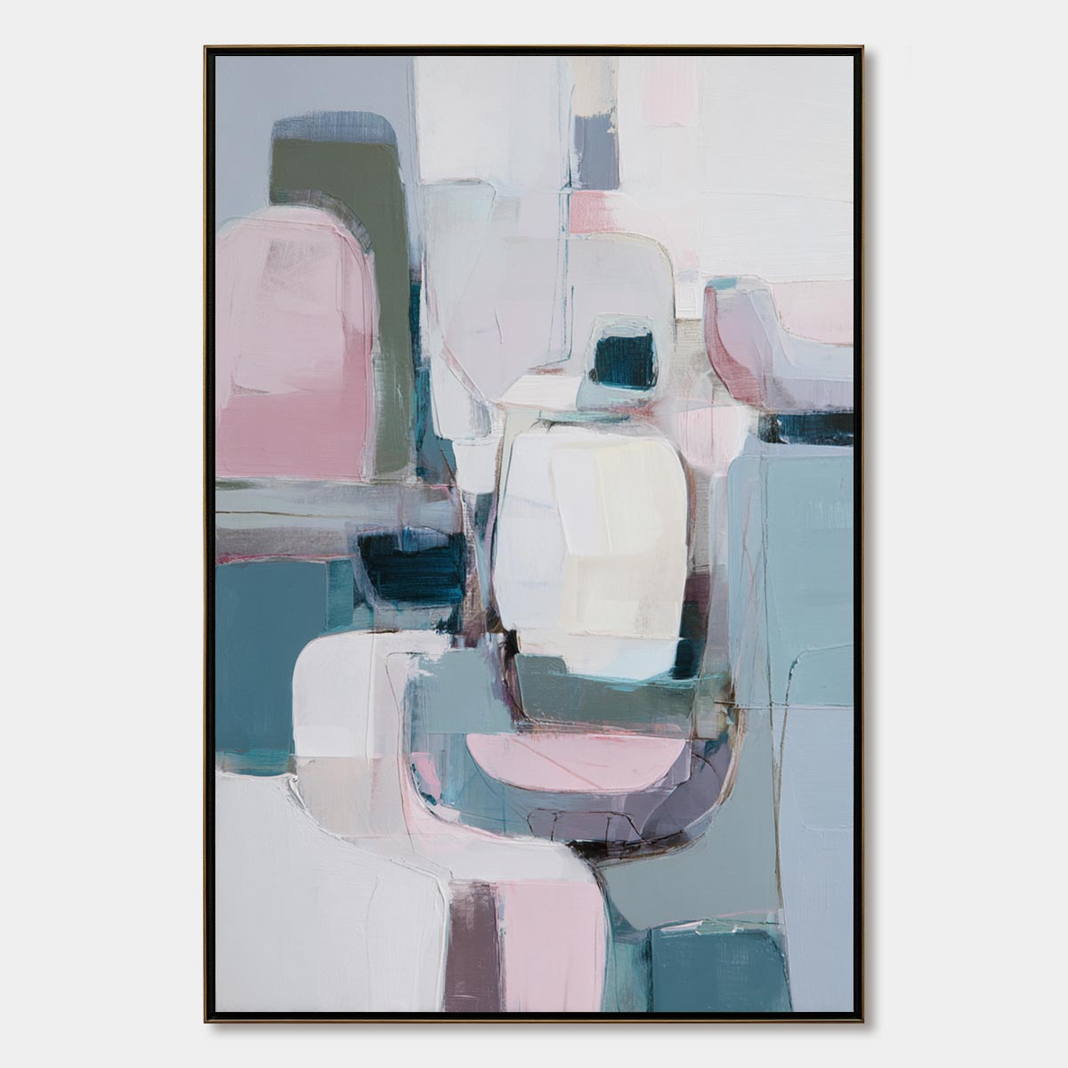 MORNING BLUSH: Soft Contemporary Abstract Block Painting