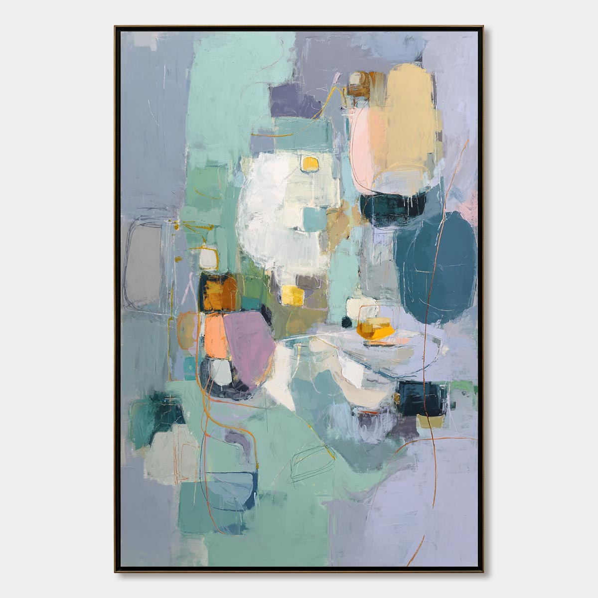 MORNING CHORUS: Colorful Modern Abstract Composition Painting