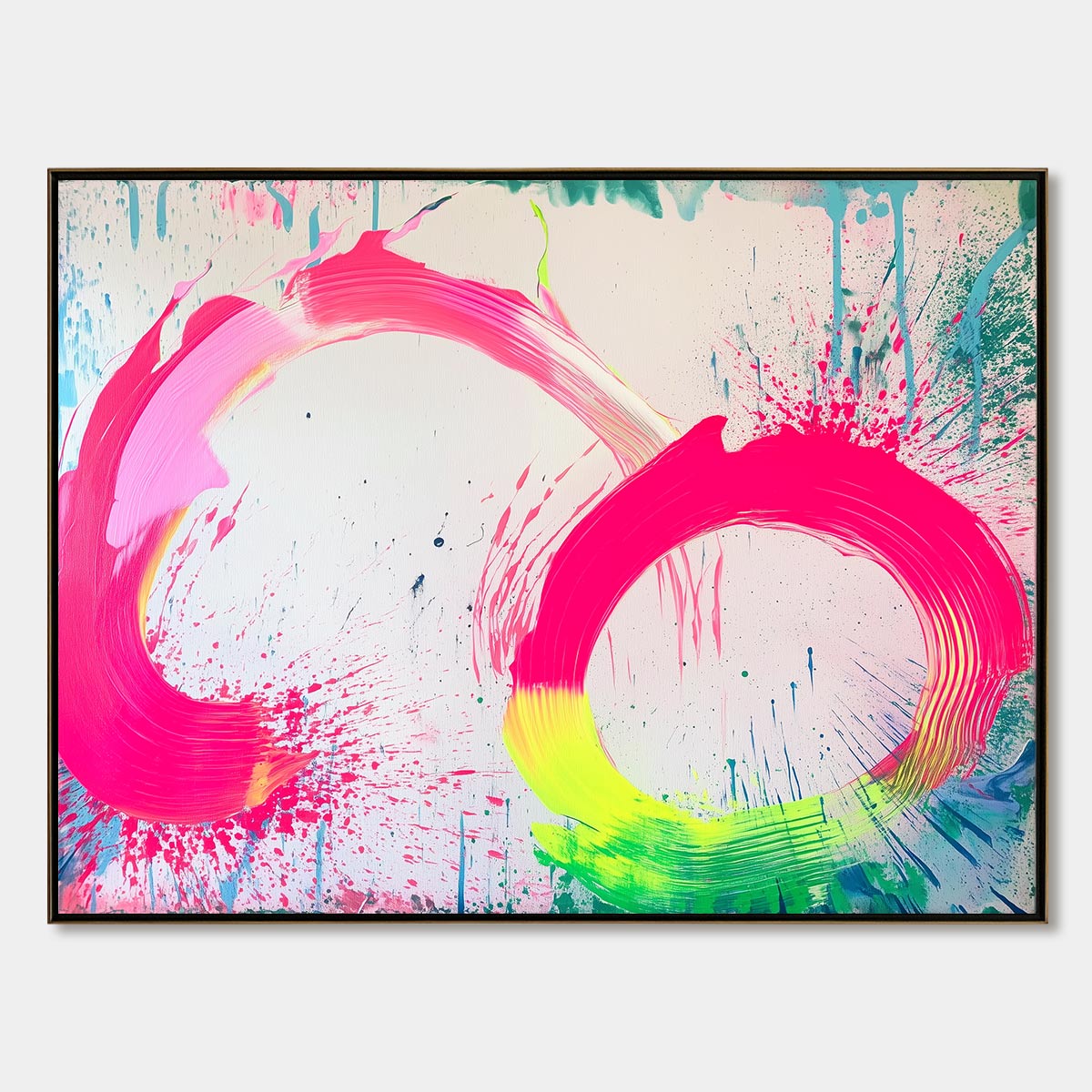 NEON BLOOM: Vibrant Abstract Acrylic Painting