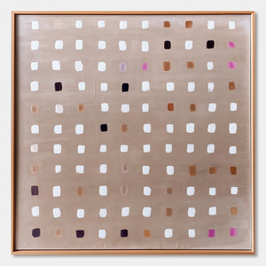 NEUTRAL HARMONY Minimalist Abstract Grid Oil Painting