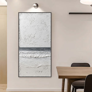 NOIR HORIZON: Textured Minimalist Black and White Seascape
