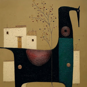 NOMAD'S HAVEN: Textured Wabi Sabi Abstract Animal Wall Art