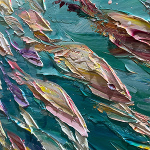 OCEAN CURRENTS: Textured Abstract Seascape Painting in Blues and Greens