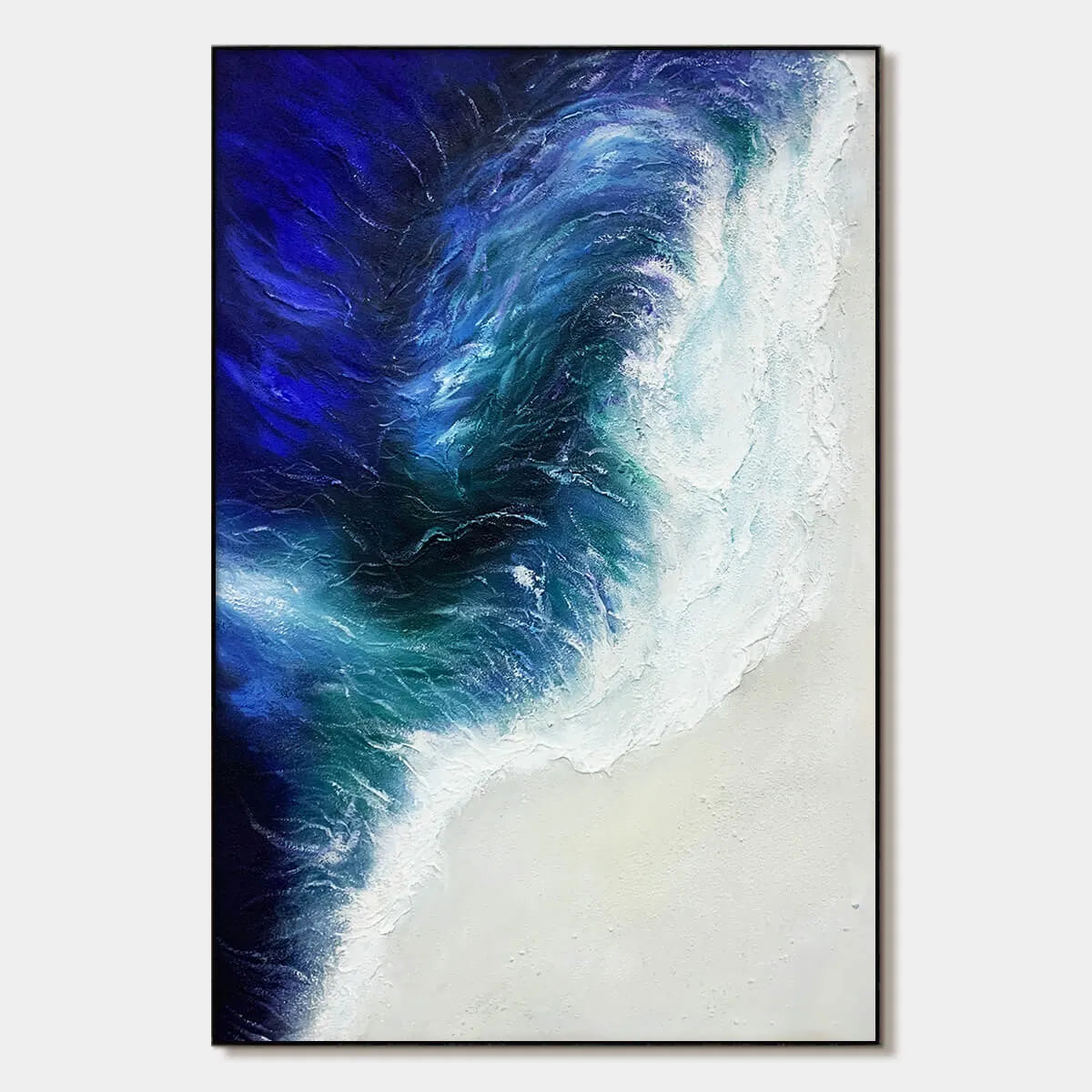Ocean's Embrace: Ocean Waves Seascape Oil Painting Canvas Wall Art Decor
