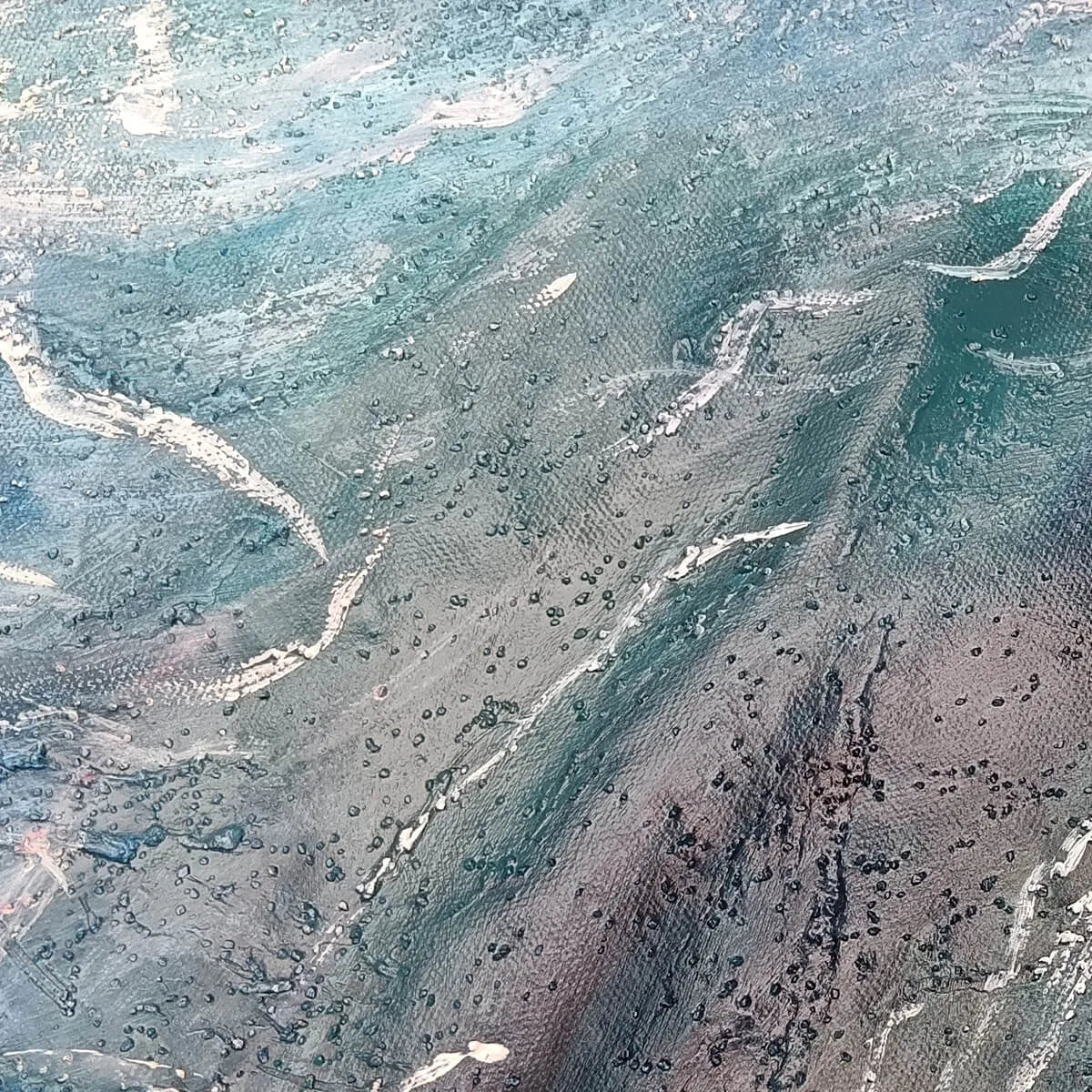 OCEAN'S EMBRACE: Ocean Waves Seascape Oil Painting