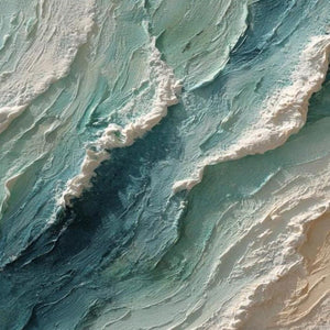OCEAN'S BREATH: Textured Wabi Sabi Coastal Seascape Painting